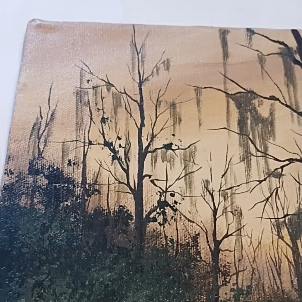 Serene Landscape Canvas Art in Green and Brown - Picture 5 of 9